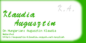 klaudia augusztin business card